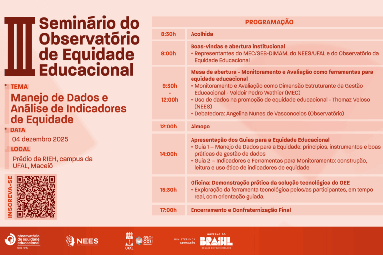 III Seminário do Observatório de Equidade Educacional é oportunidade para qualificar equipes técnicas das Secretarias de Educação